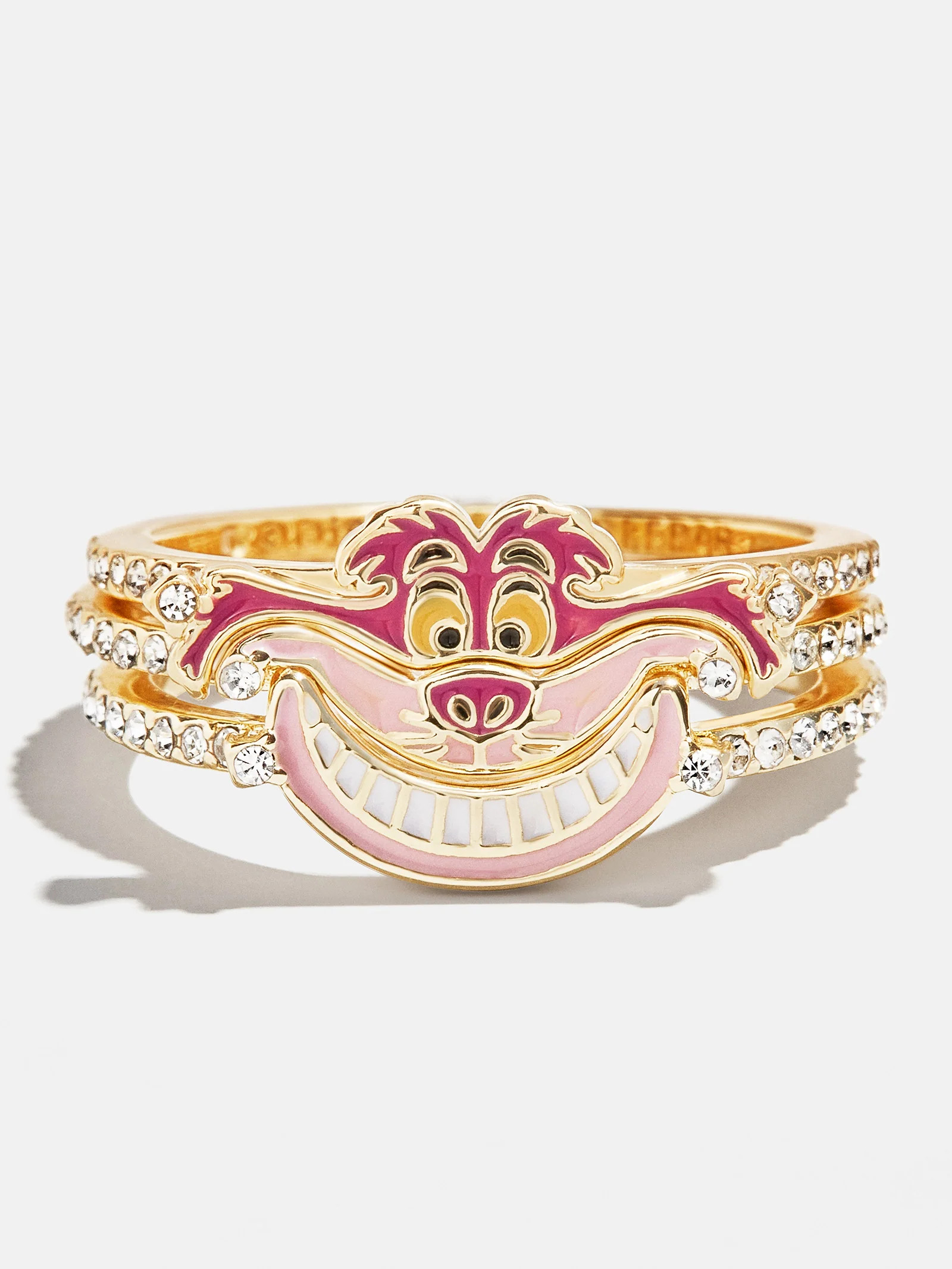 Disney Cheshire Cat Ring Set - Gold/Pink | BaubleBar