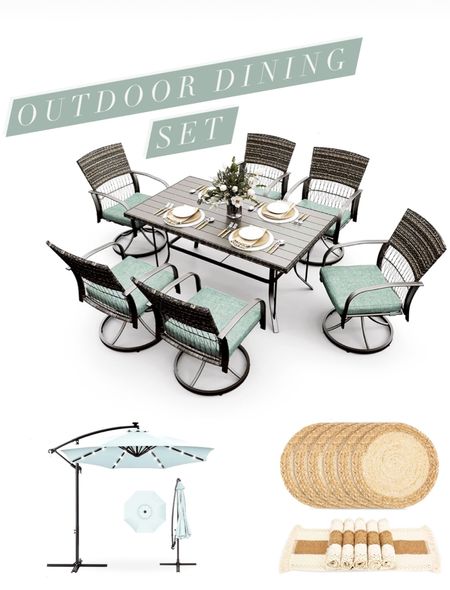 Patio dining set, outdoor dining set, patio furniture, home entertaining 

#LTKHome #LTKSeasonal #LTKFamily