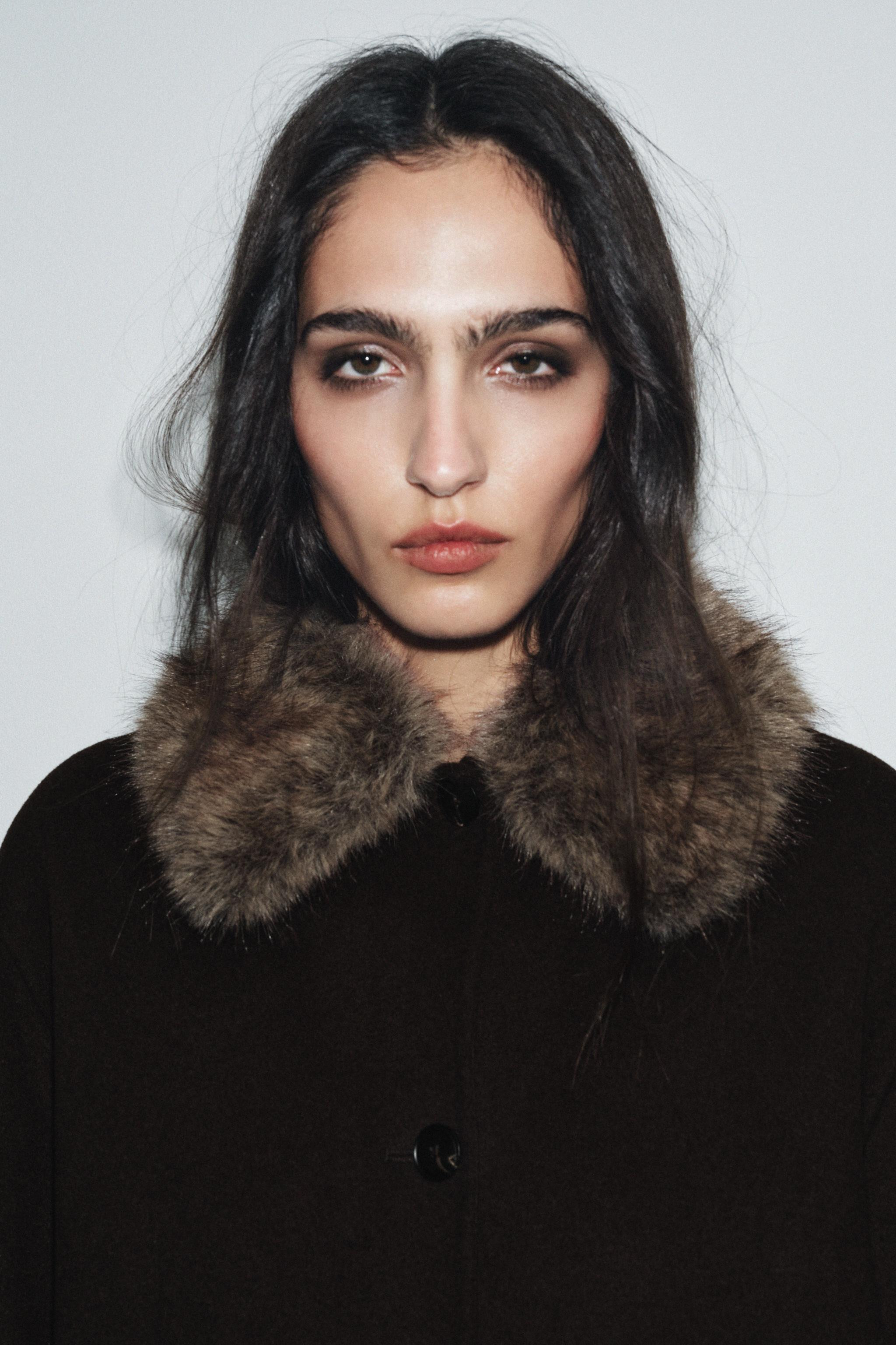 WOOL BLEND COAT WITH FAUX FUR COLLAR ZW COLLECTION | Zara US
