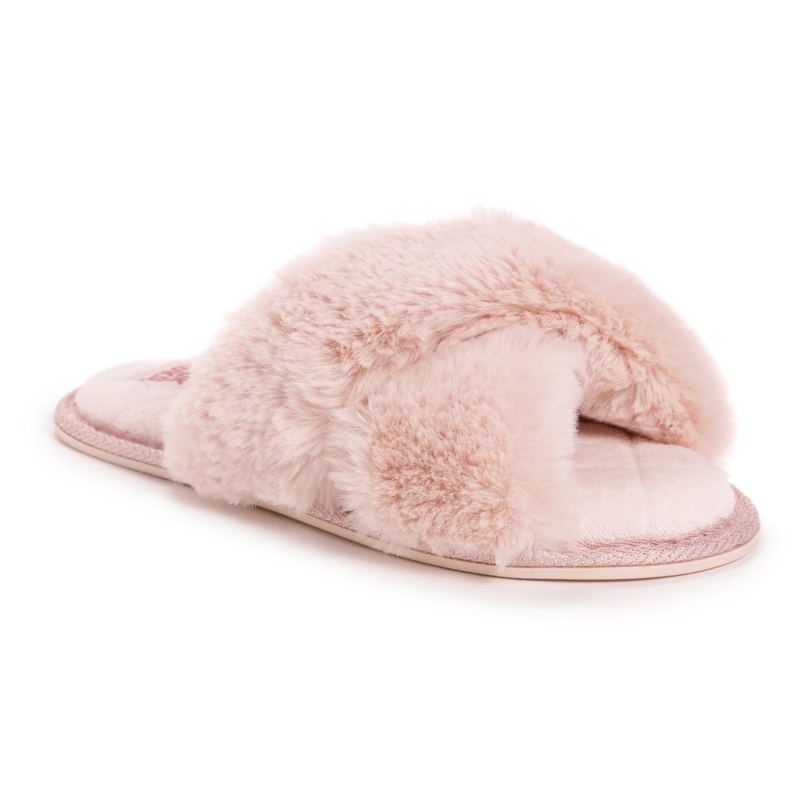 Women's MUK LUKS Perley Criss-Cross Slippers, Size: XL, Pink | Kohl's