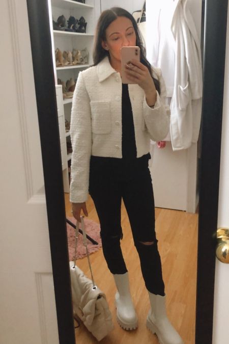 Boots ON SALE! 
Basic Blazer to elevate a basic outfit. Everyday outfit idea. Lug Off white boots. Wearing a size 6. Very Comfortable. 




#LTKsalealert #LTKshoecrush