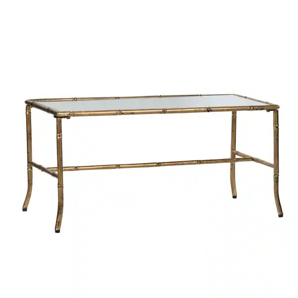 Antique Gold Clear Glass Top Rectangular Coffee Table by Anthony Venetucci - Bed Bath & Beyond - ... | Bed Bath & Beyond