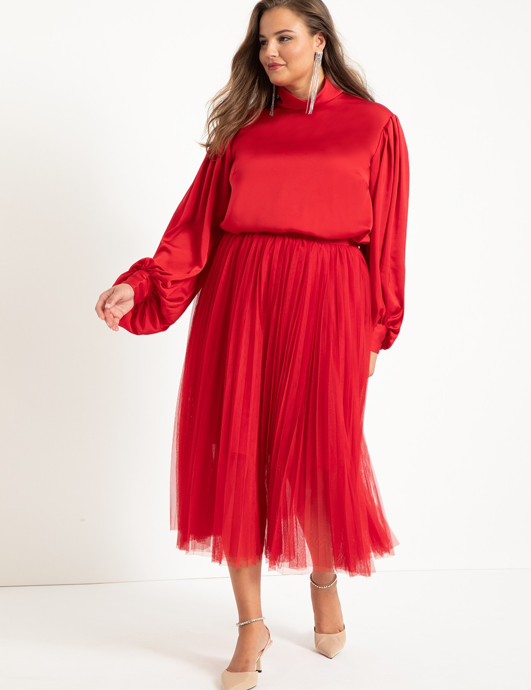 Pleated Tulle Skirt | Eloquii
