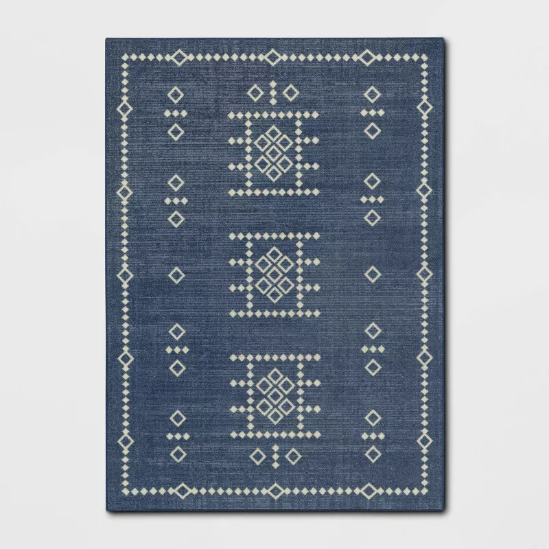 Potomac Three Square Center Motif Rug Indigo - Threshold™ | Target