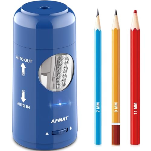 AFMAT Electric Pencil Sharpener, Rechargeable Fully Automatic Pencil Sharpener for Jumbo & Colore... | Amazon (US)