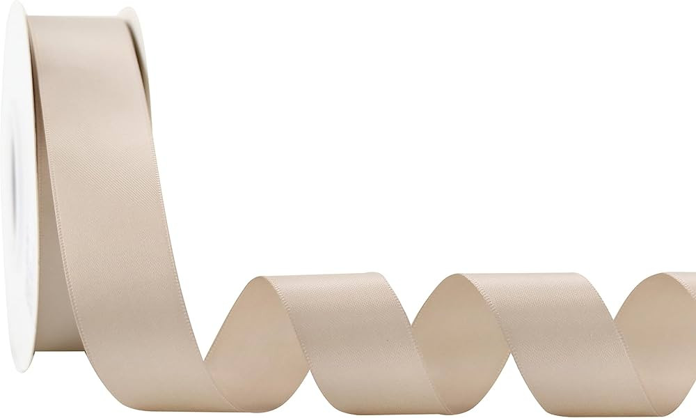 DINDOSAL Taupe Ribbon 1 Inch Satin Ribbon Silk Ribbon for Wedding Decor Bridal Bouquet Ribbon for... | Amazon (US)