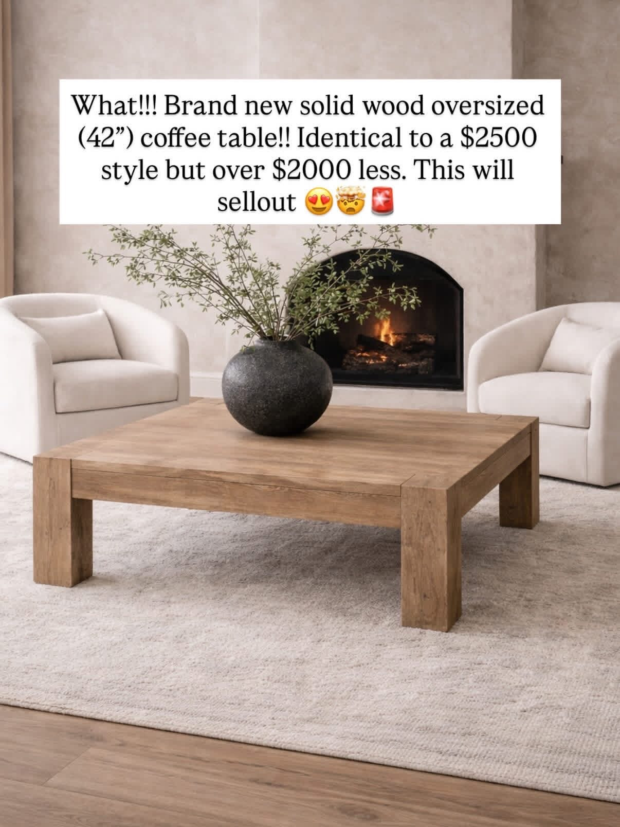 One of the best priced solid wood coffee tables I’ve ever found!!!!!! Run for this 😍🚨