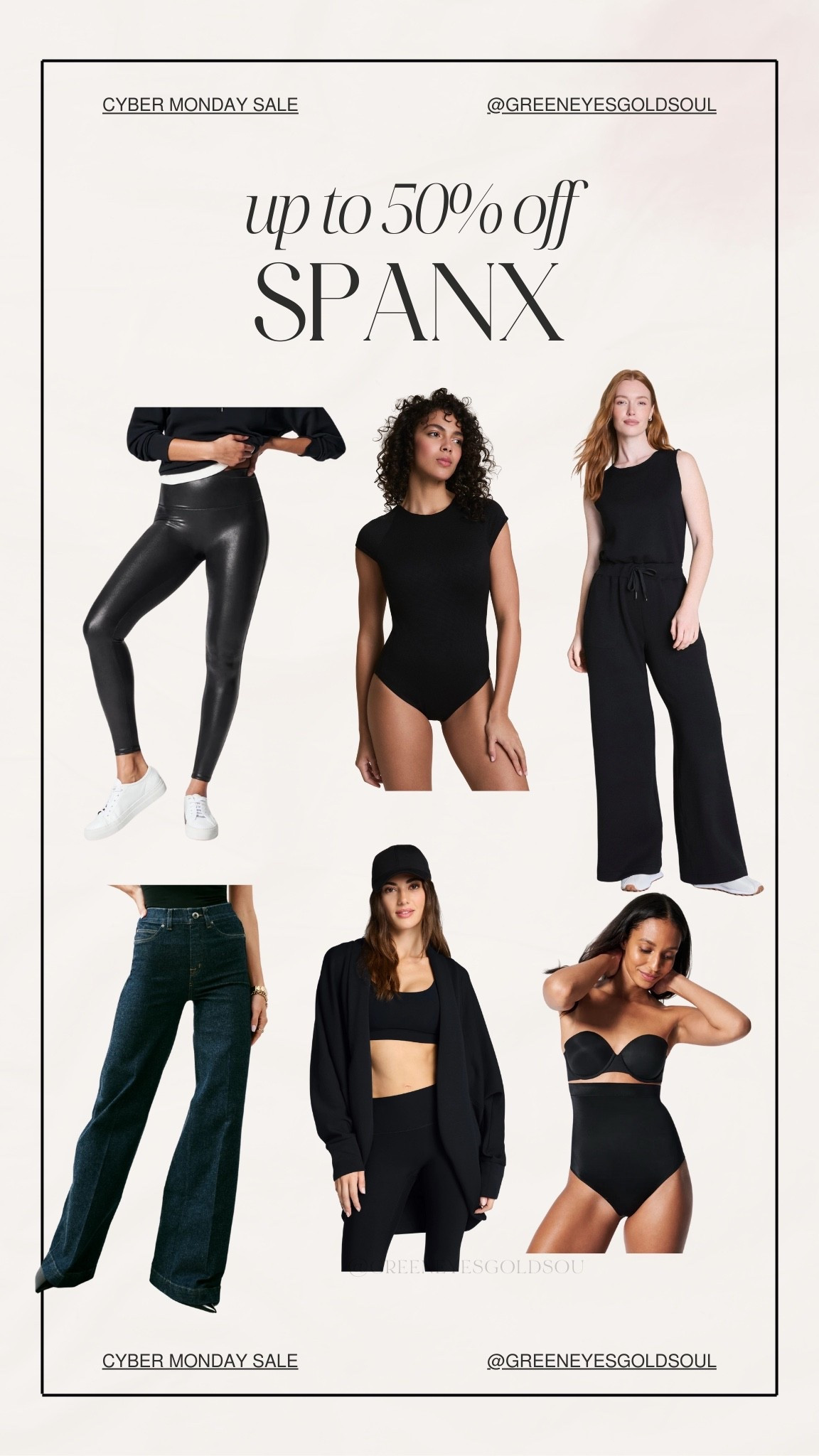 Spanx - Cyber Monday sale! Up to 50% off 🖤

Sale, leggings, faux leather, jumpsuit, bodysuit, shapewear, jeans, cardigan 

#LTKSaleAlert #LTKCyberWeek