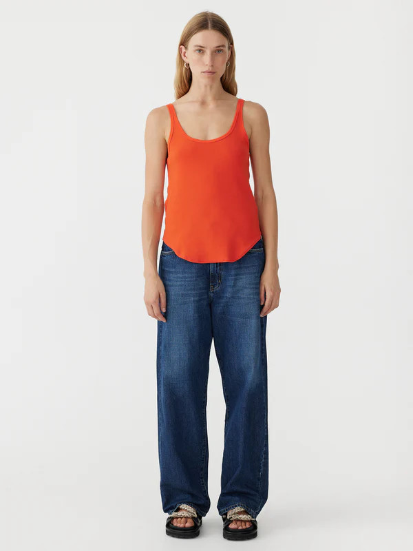 slim scoop rib tank | Bassike
