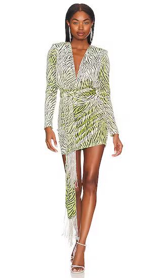 Rhianna Velvet Mini Dress & Metal Fringe Belt in Green Multi | Green Dress Dresses | Resort Wear  | Revolve Clothing (Global)