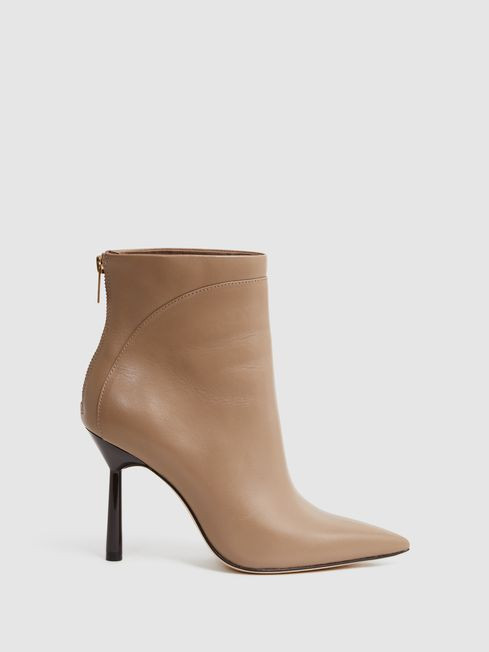 Reiss Camel Lyra Signature Leather Ankle Boots | Reiss US
