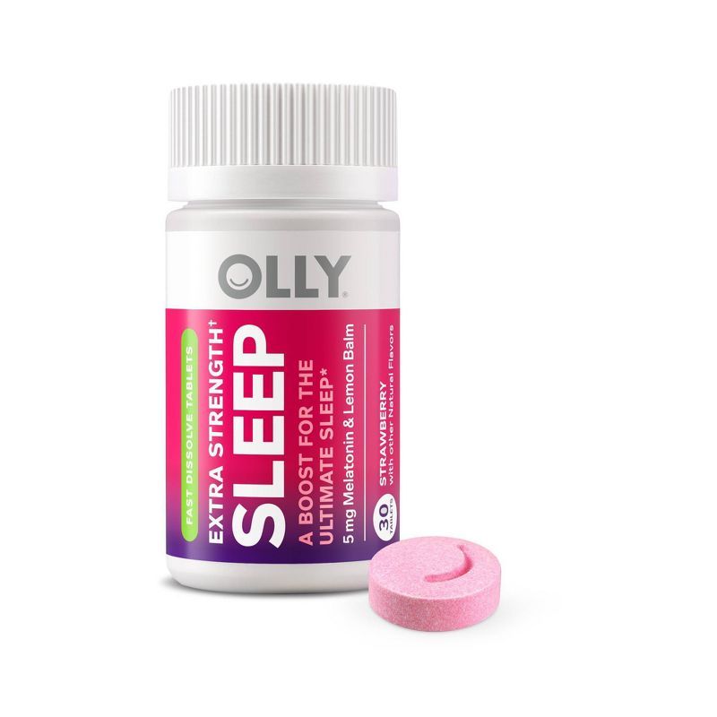 Olly Extra Strength Sleep Fast Dissolve Vegan Tablets with 5mg Melatonin - Strawberry - 30ct | Target