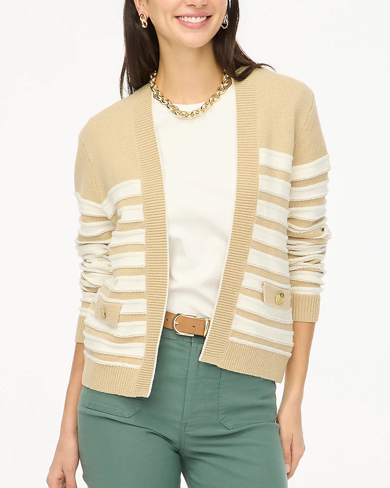 Striped open cardigan sweater | J.Crew Factory