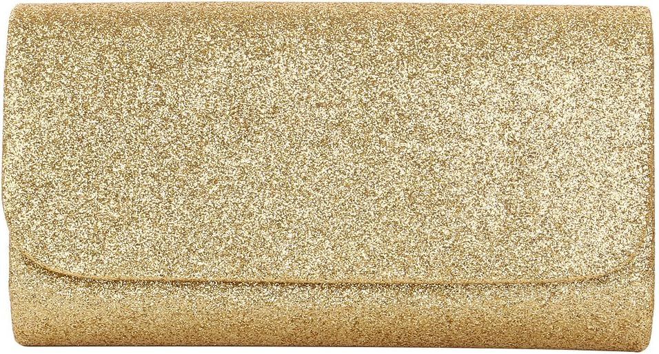 Premium Small Metallic Glitter Flap Clutch Evening Bag Handbag | Amazon (US)