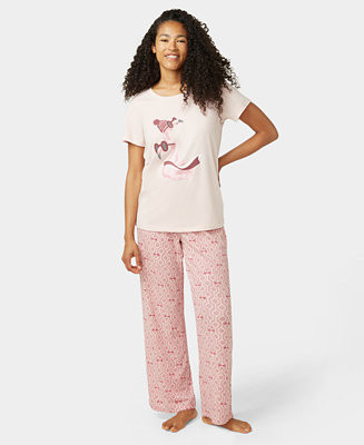 Women's 2-Piece Embellished Short-Sleeve Pajama Set | Macy's