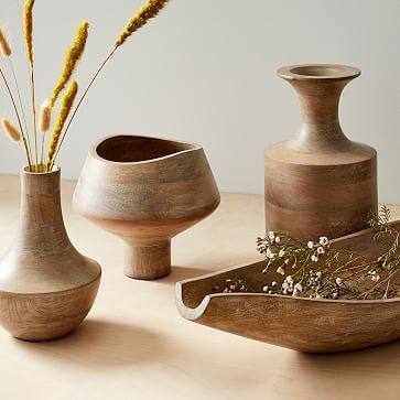 Coastal Natural Wood Bowls &amp; Vases | West Elm (US)