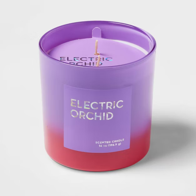 12oz Ombre Oval Candle Electric Orchid Purple - Opalhouse™ | Target