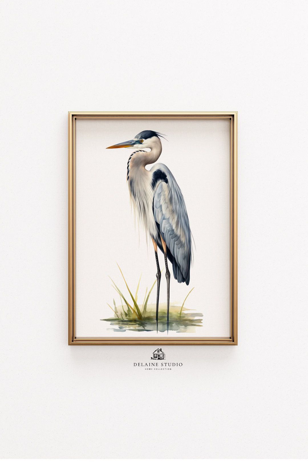 Great Blue Heron Print Antique Bird Art Watercolour Painting Country Farmhouse Print Vintage Art ... | Etsy (US)