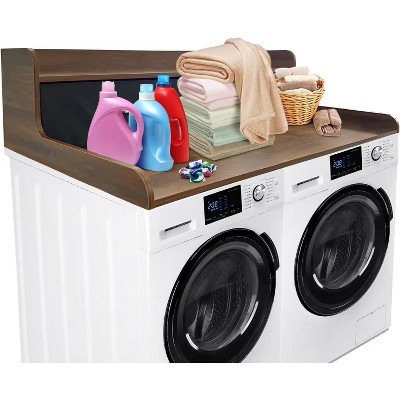 2-Tier Laundry Pedestal: Waterproof Washer/Dryer Cover w/ 2 Drawers, 2.75" Edge Rails & Non-Slip Pads for Laundry Room Storage | Target