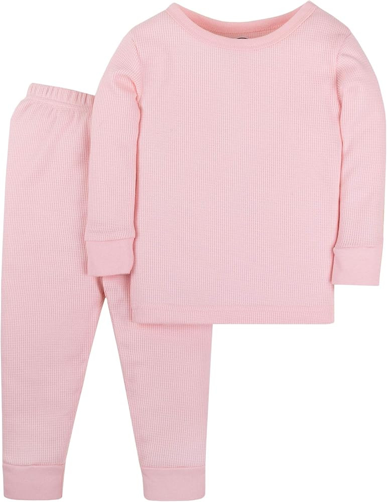 Lamaze Baby Girls' Super Combed Natural Cotton Thermal Long Johns, 2 Piece, Pink, 12 Months | Amazon (US)