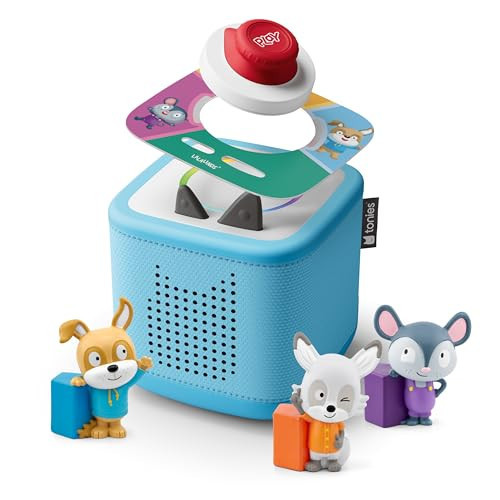 Toniebox 2 Audio Player Bundle for Kids 3+ with Lalalinos Akio, Cosmo, Scout Figurines and Tonieplay Game & Controller - Sky Blue | Amazon (US)