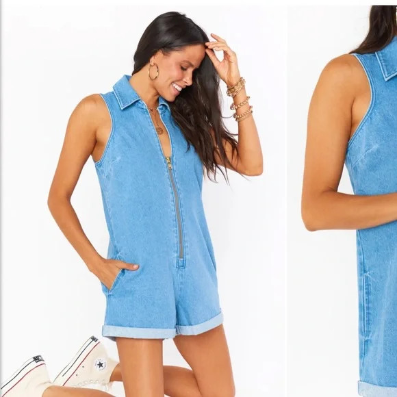 Show Me Your Mumu denim romper | Poshmark
