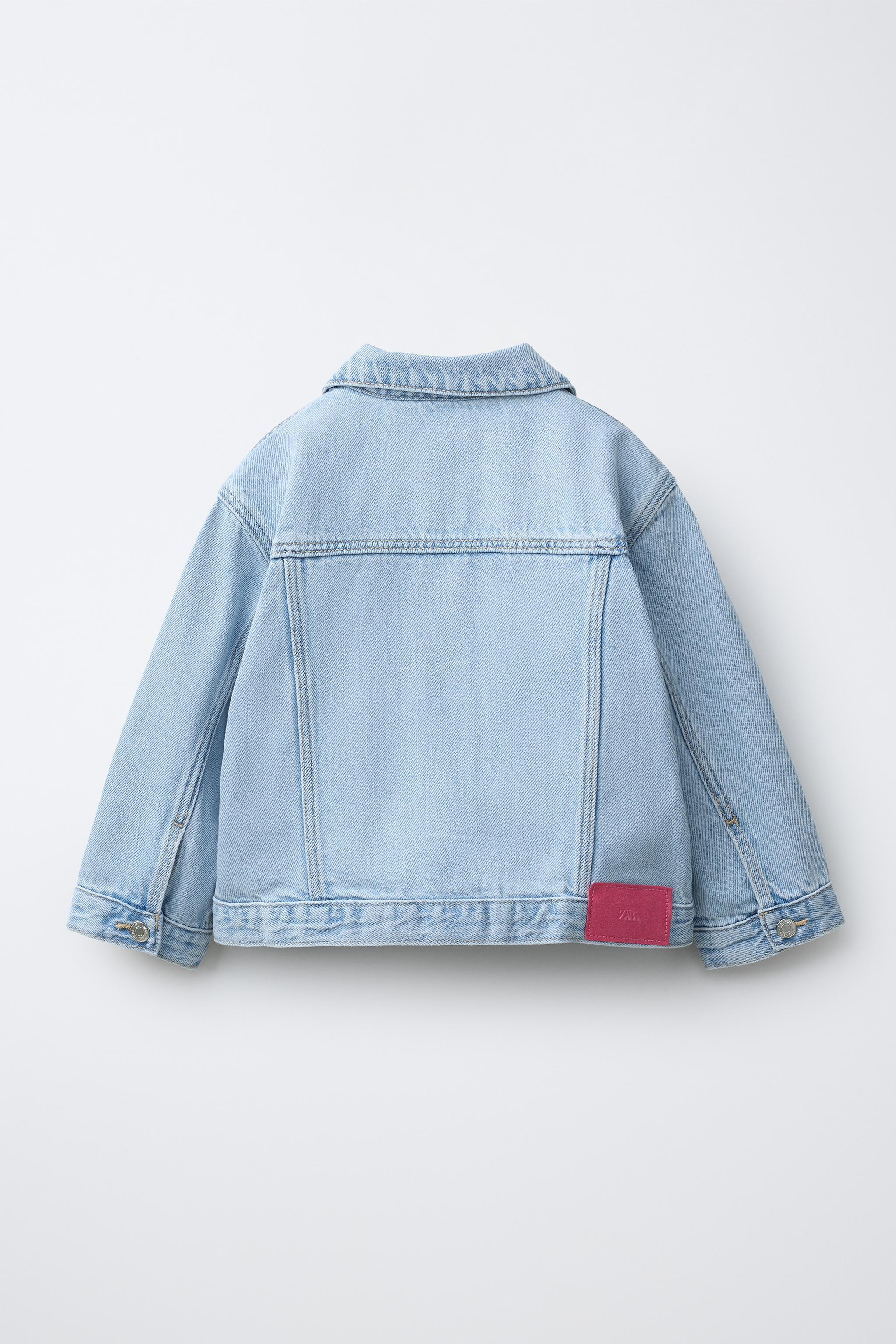 Denim jacket with a shirt collar and long sleeves. Button-up front. Front patch pockets. | Zara UK