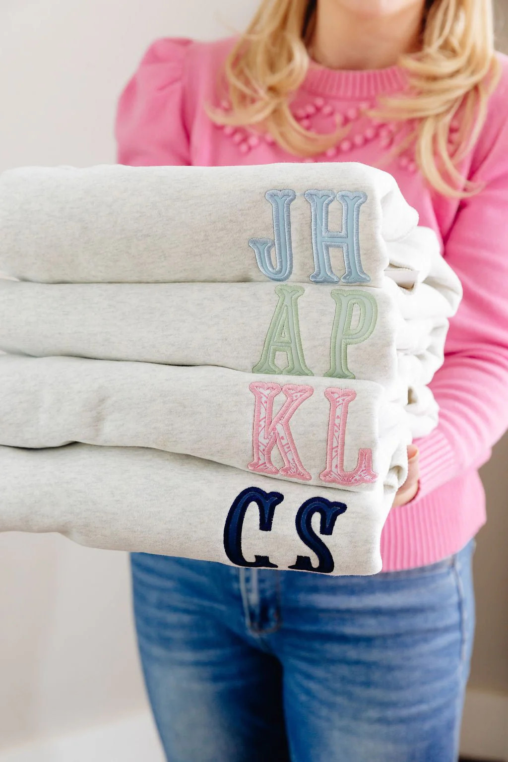 Monogrammed Mockneck Sweatshirt | Sprinkled With Pink