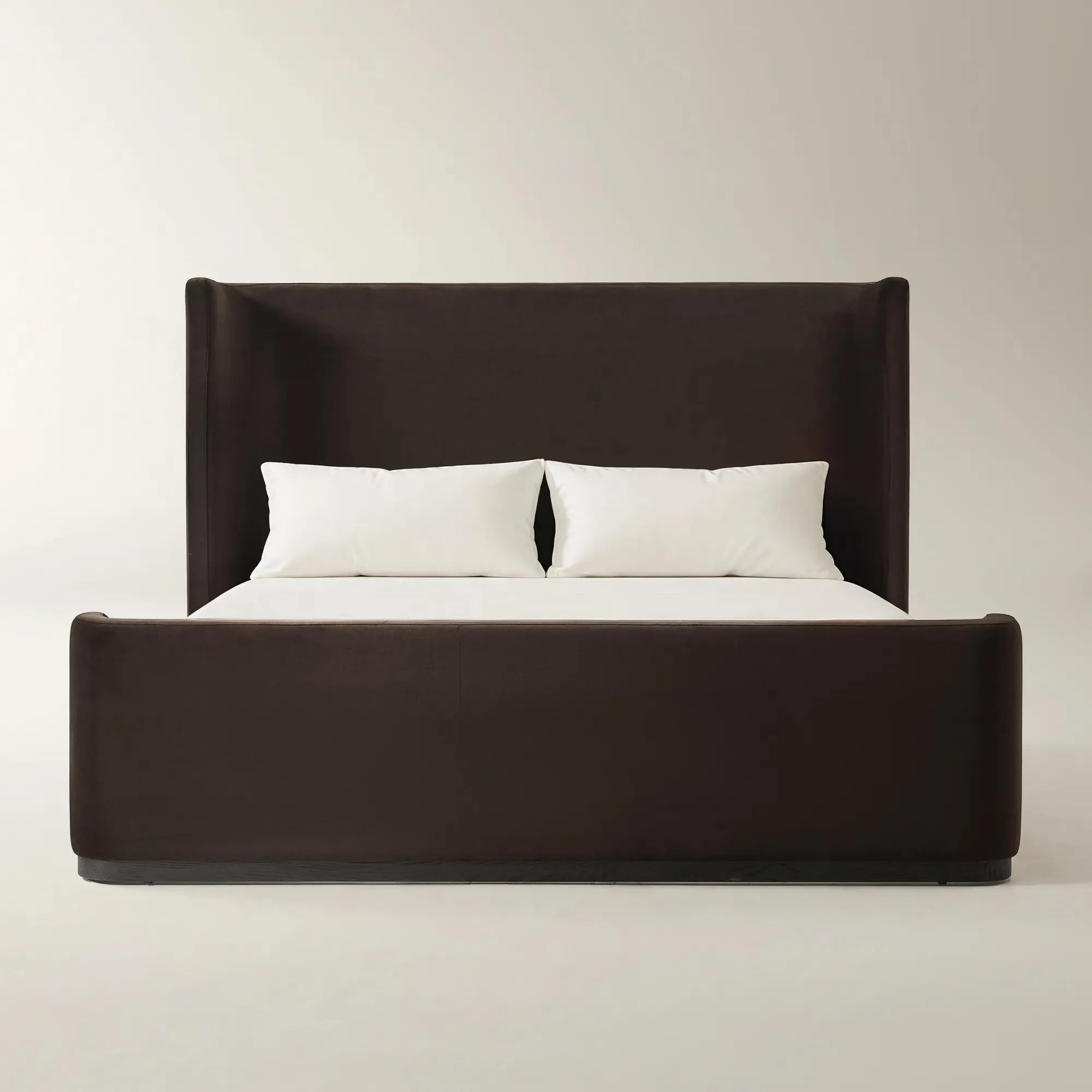 Stria Dark Chocolate Velvet Upholstered King Platform Bed | Z Gallerie