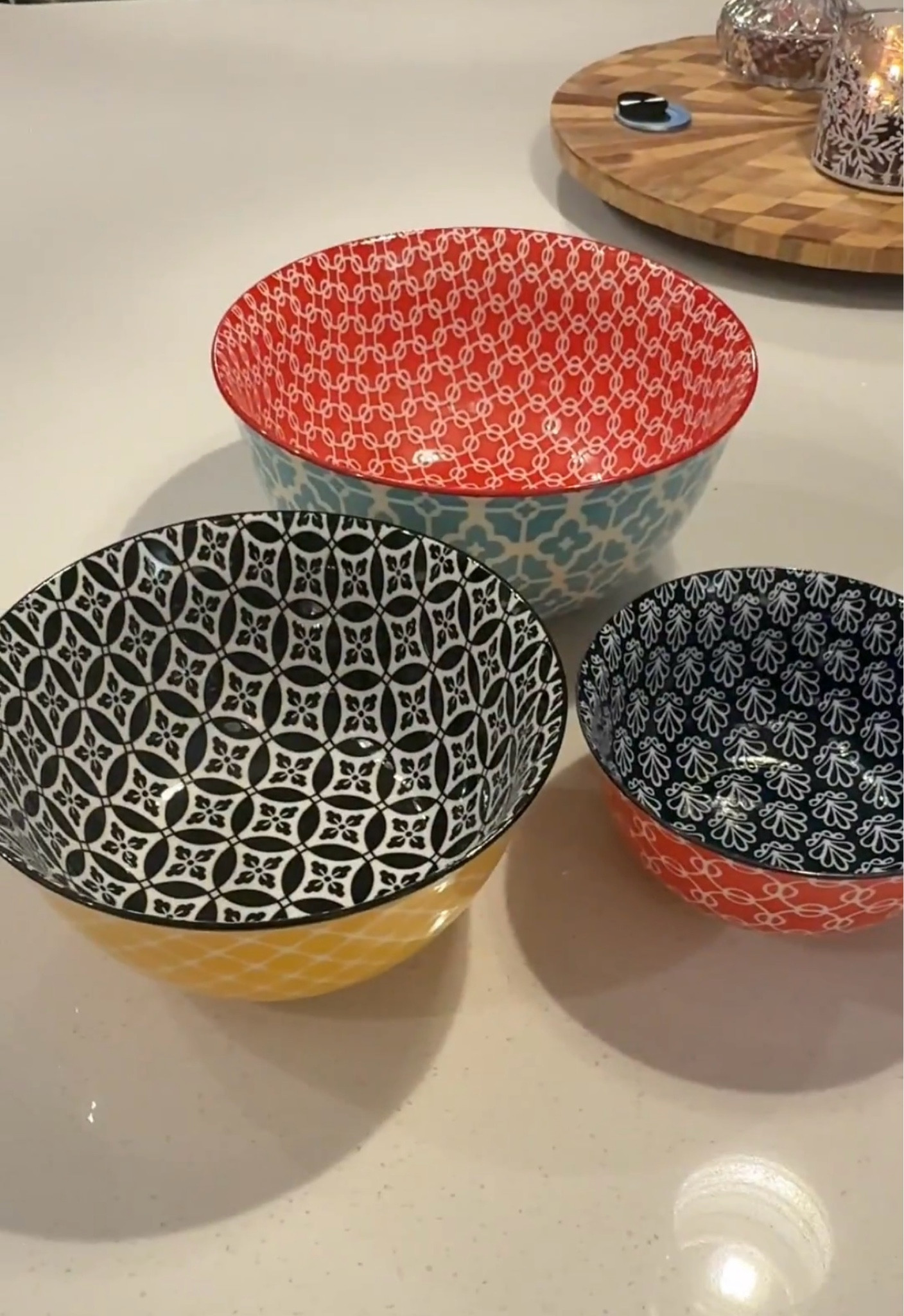 My favorite set of 3 ceramic mixing bowls! I love the bright colors and patterns these bowls have 

#LTKFindsUnder50 #LTKHome