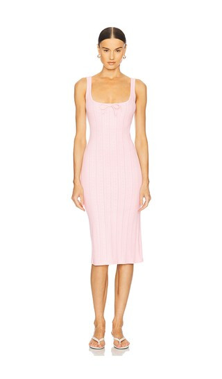 Bonnie Midi Dress in Pink | Revolve Clothing (Global)