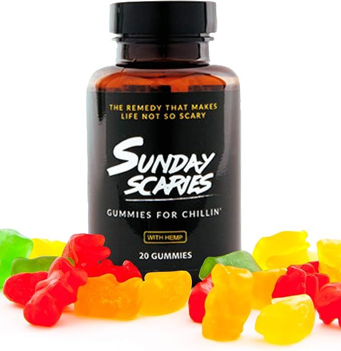 Sunday Scaries Hemp Extract Gummies w/Vitamins for That Cool, Calm & Collected Feeling - 10MG Eac... | Amazon (US)