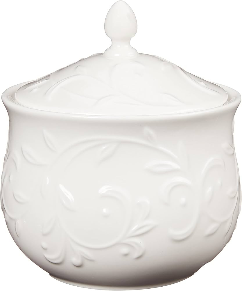 Lenox Opal Innocence Carved Sugar Bowl -,White | Amazon (US)