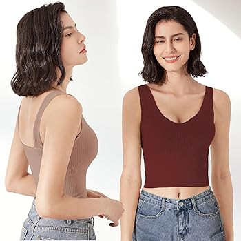 Eleplus 4 Pieces Comfy Cami Bras for Women Tank Crop Top with Built in Bra Yoga Longline Padded L... | Amazon (US)