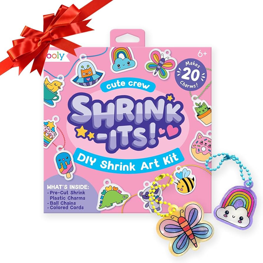 Ooly 28 PC DIY Shrinking Art Kit for Kids, 20 Plastic Pre Cut Charms and More, No Mess Creative A... | Amazon (US)