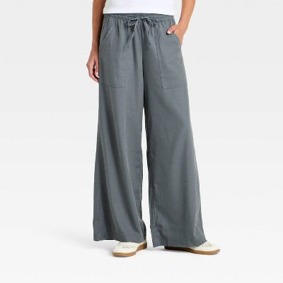 Women's Mid-Rise Drawstring Pull-On Pants - Universal Thread™ Blue XS | Target