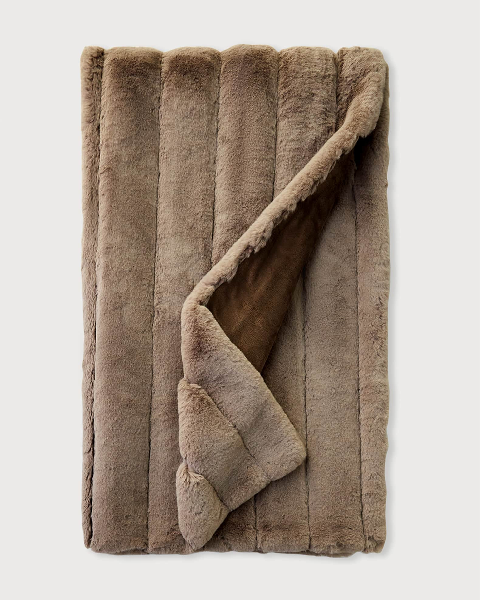 Posh Faux-Fur Throw Blanket | Neiman Marcus