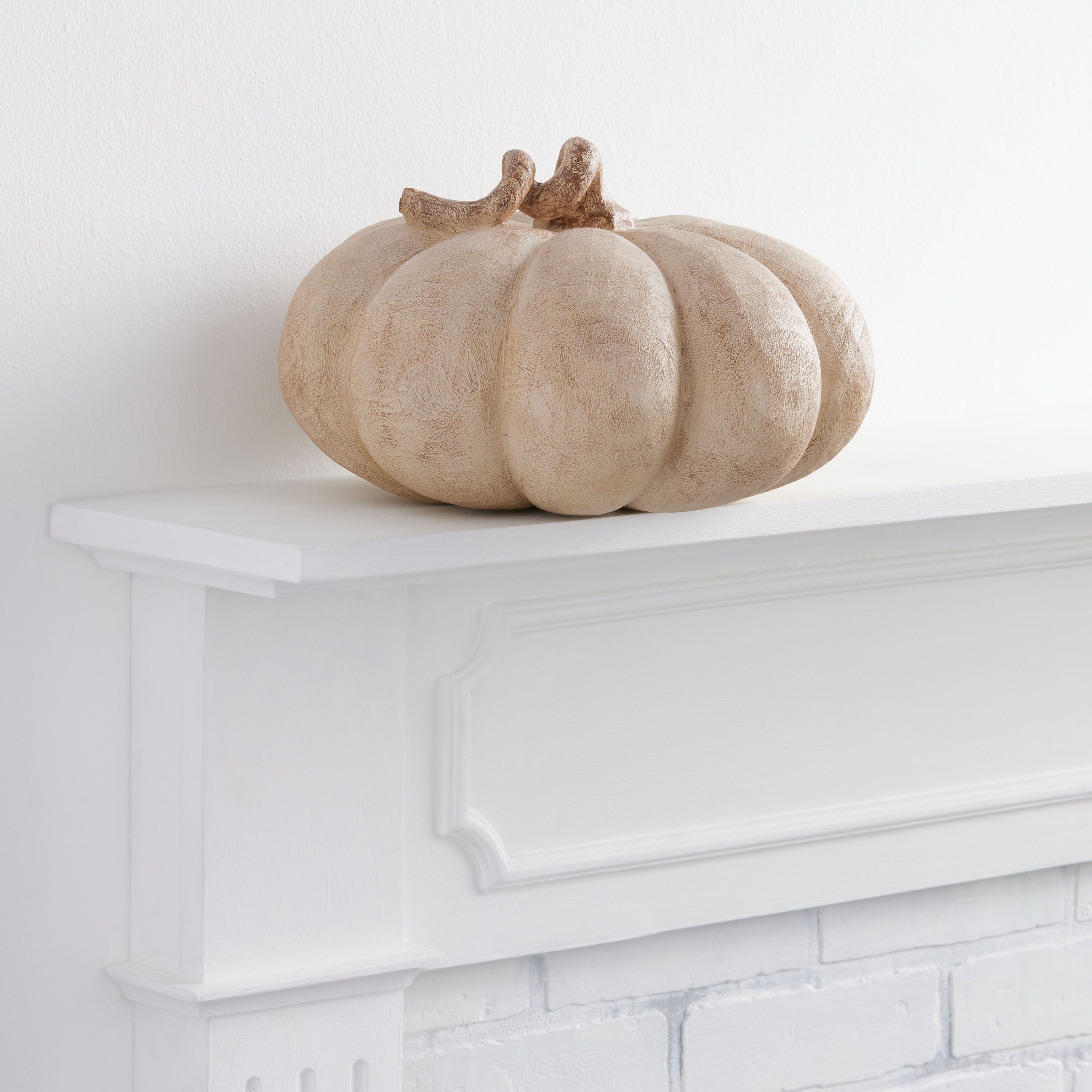 Large Faux Wood Pumpkin Decor | World Market