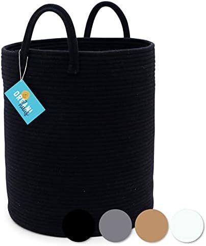 OrganiHaus XXL Rope Black Basket | Blanket Storage for Living Room | Blanket Storage Basket & Dec... | Amazon (US)
