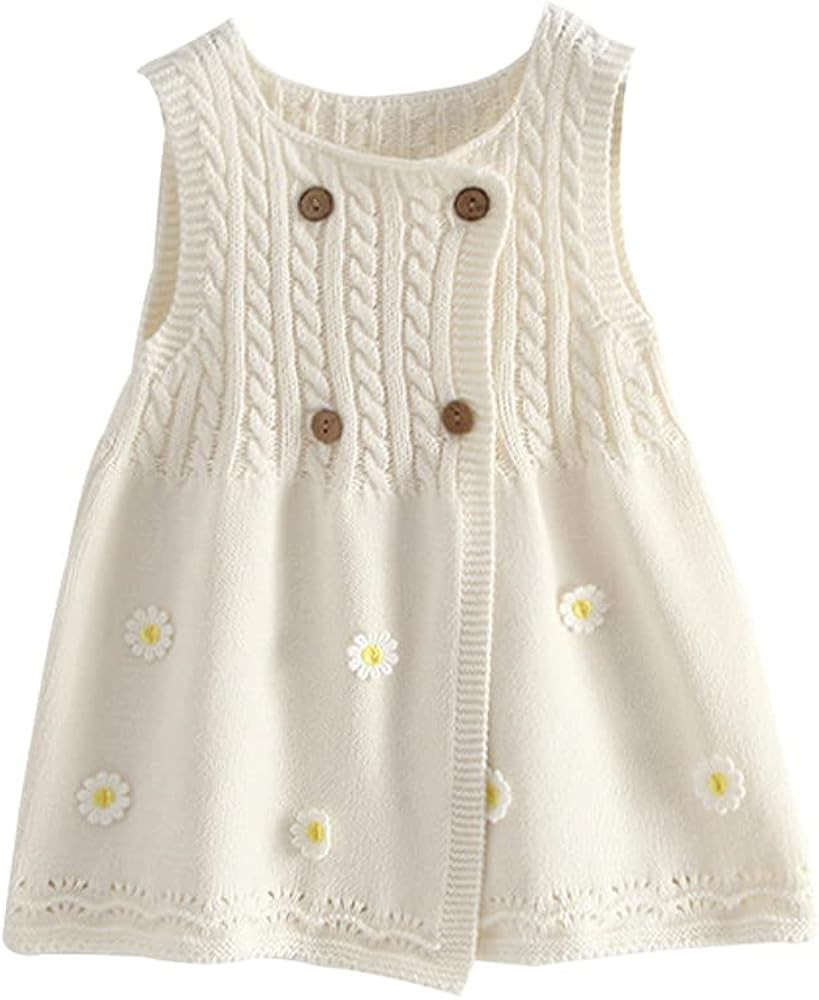Mud Kingdom Little Girl Jumper Dress Sweater with Daisy Flowers | Amazon (US)
