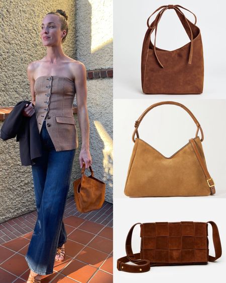 Lots of questions about this Khaite bag — I got it on sale at Saks and it’s a great size for evening! Here are three similar brown suede bags for about 1/5 of the price: one top handle, one shoulder, one crossbody 🤎 

#khaite #khaitebag #fallbag #khaitelotus #khaiteminilotus

#LTKSeasonal #LTKitbag