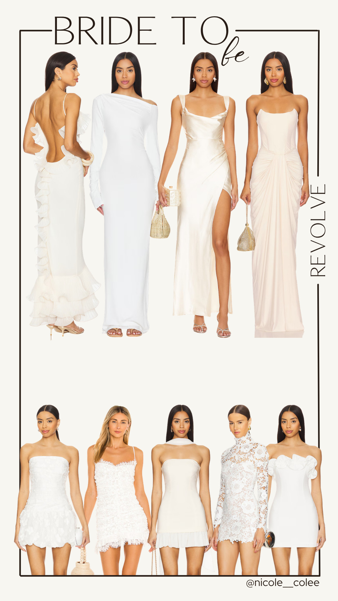 Wedding season is officially here… and she understood the assignment 🤍✨

Whether you’re a guest, bridesmaid, or the bride-to-be, I pulled together the prettiest pieces from my Revolve storefront that are giving effortless, romantic, and just the right amount of main character energy.

From soft florals + dreamy silhouettes to chic whites for every bridal moment — engagement, shower, bachelorette, rehearsal… we’re covered 💅🏼

Everything is linked for you — because showing up best dressed is kind of the goal 💋

#LTKWedding #RevolveStyle #BrideToBe #WeddingGuestStyle #NicoleColeeStyle 

 #LTKstorytime #LTKSeasonal #LTKWedding