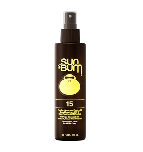Sun Bum SPF 15 Moisturizing Tanning Oil - Vegan and Hawaii 104 Act Compliant (Octinoxate & Oxybenzone Free) - Broad Spectrum Moisturizing - UVA/UVB Protection - 8.5 oz | Amazon (US)