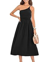 ANRABESS Women's Summer Straps Sundress One Shoulder Sleeveless Pleated High Waist A-Line Flowy M... | Amazon (US)