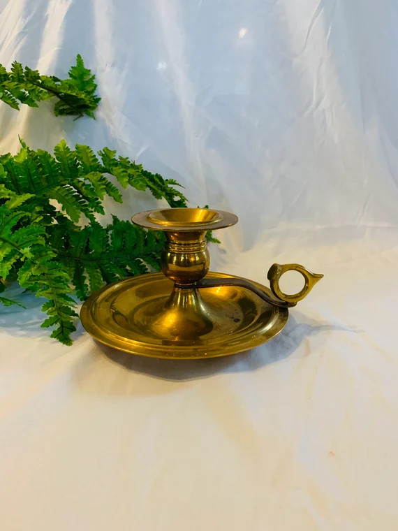 Vintage Brass Chamberstick Candle Holder, Candleholder for Candlestick | Etsy (US)