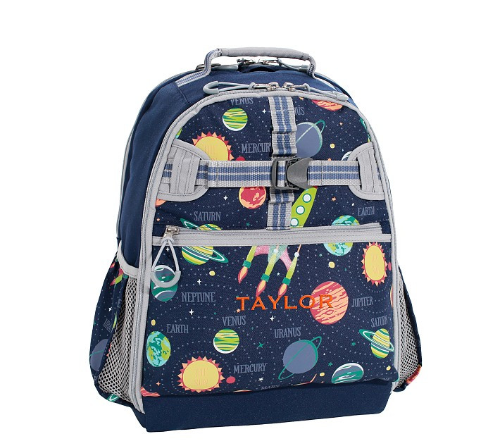 Mackenzie Navy Solar System Glow-in-the-Dark Adaptive Backpack | Pottery Barn Kids