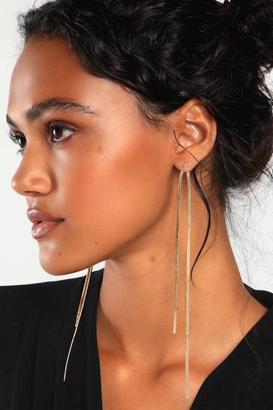 Cascade of Chic Gold Chain Drop Earrings | Lulus
