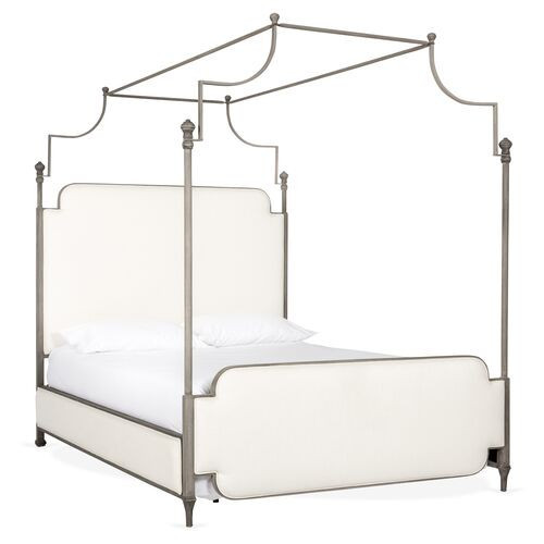Loren Canopy Bed - Ivory | Poster Bed, Draped Bed | One Kings Lane