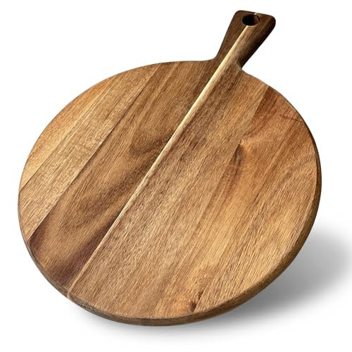 Wood Pizza Peel, 12 inch Cutting Board, Cheese Paddle Board, Bread and Crackers Platter for Serving and Minor Food Prepare with Handle Lightweight Smooth Pizza Paddle Plate and Serving Board | Amazon (US)