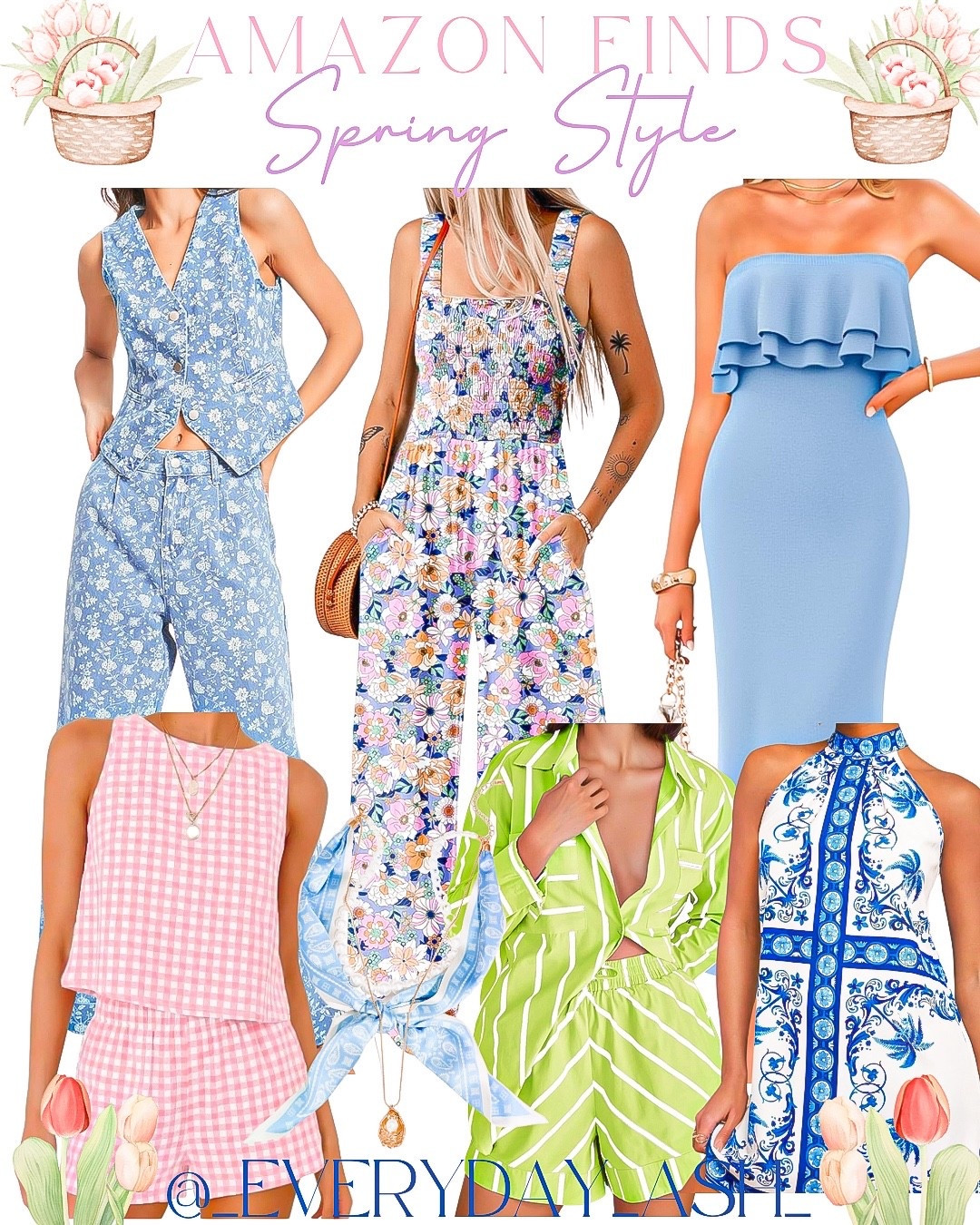 Amazon fashion 💗

Denim set, pant suit set, jumpsuit, blue dress, gingham set, green set, blue dress, necklace 